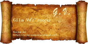 Gila Vázsony névjegykártya